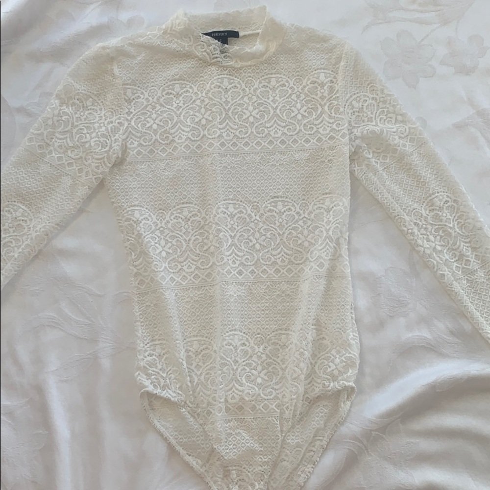 Forever 21 see through designed bodysuit